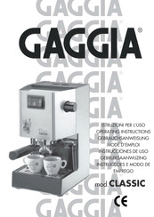 Gaggia Classic Gebruiksaanwijzing