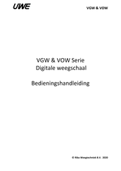 UWE VGW Series Bedieningshandleiding