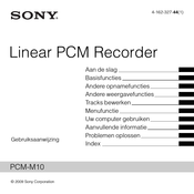 Sony Linear PCM Recorder PCM-M10 Gebruiksaanwijzing