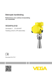 Vega VEGAPULS 62 Handleiding