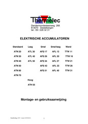 Thermelec ATH 55 Montage- En Gebruiksaanwijzing