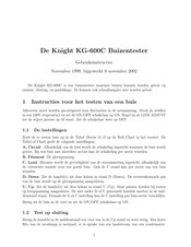 Knight KG-600C Gebruiksinstructies