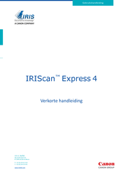 Canon IRIScan Express 4 Verkorte Handleiding