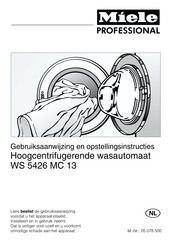 Miele professional WS 5426 MC 13 Gebruiksaanwijzing En Opstellingsinstructies