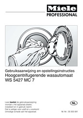 Miele professional WS 5427 MC 7 Gebruiksaanwijzing En Opstellingsinstructies