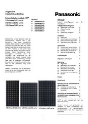 Panasonic HIT VBHN SJ47 Series Installatiehandleiding