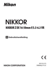 Nikon NIKKOR Z DX 16-50mm f/3.5-6.3 VR Gebruikershandleiding
