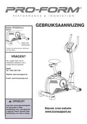 Pro-Form PFIVEX87212.0 Gebruiksaanwijzing