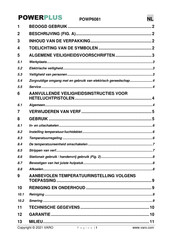 Powerplus POWP6081 Gebruiksaanwijzing