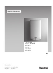 Vaillant eloSTOR pro VEH 100/7-3 Gebruiksaanwijzing