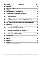 Powerplus POWX0280 Gebruiksaanwijzing