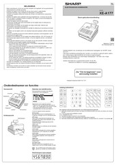 Sharp XE-A177 Korte Handleiding