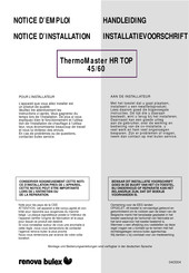 renova bulex ThermoMaster HR TO 45 Installatievoorschrift