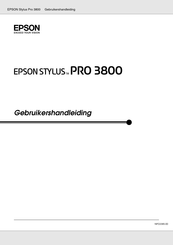 Epson Stylus Pro 3800 Gebruikershandleiding