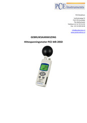 PCE Instruments WB 20SD Gebruiksaanwijzing