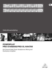 Behringer POWERPLAY PRO-8 HA8000 Gebruiksaanwijzing