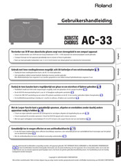 Roland ACOUSTIC CHORUS AC-33 Gebruikershandleiding