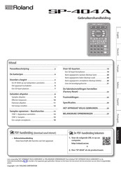 Roland SP-404A Gebruikershandleiding