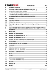 Powerplus POWC30100 Gebruiksaanwijzing