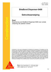 SIKA SikaBond Dispenser-5400 Gebruiksaanwijzing