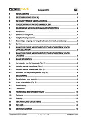 Powerplus POWX0550 Gebruiksaanwijzing