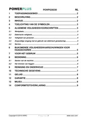 Powerplus POWPG30230 Gebruiksaanwijzing