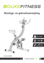 Duke Fitness HOMETRAINER XB40 Montage- En Gebruiksaanwijzing