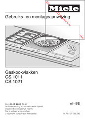 Miele CS 1021 Gebruiks- En Montage-Aanwijzing