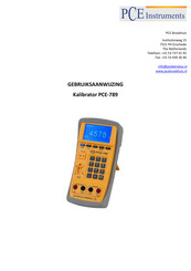 PCE Instruments PCE-789 Gebruiksaanwijzing