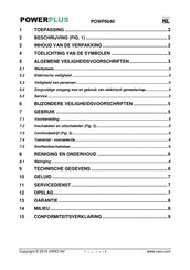 Powerplus POWP6040 Gebruiksaanwijzing