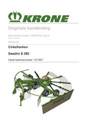 Krone Swadro S 380 Originele Handleiding