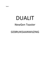 Dualit NewGen Gebruiksaanwijzing