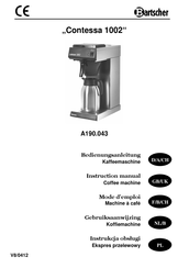 Bartscher Contessa 1002 Gebruiksaanwijzing