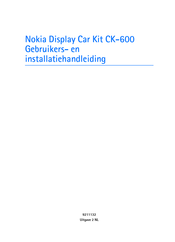 Nokia CK-600 Gebruikers- En Installatiehandleiding