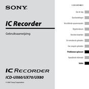 Sony ICD-UX80 Gebruiksaanwijzing