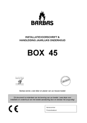 barbas BOX 45 Installatievoorschrift En Handleiding Jaarlijks Onderhoud