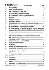 Powerplus POWPB20200 Gebruiksaanwijzing