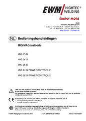 EWM HIGHTEC WELDING MIG 36 G POWERCONTROL 2 Bedieningshandleidingen