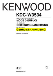 Kenwood KDC-W3534 Gebruiksaanwijzing