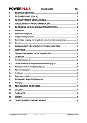 Powerplus POWE30030 Gebruiksaanwijzing