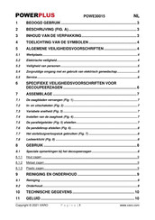 Powerplus POWE30015 Gebruiksaanwijzing