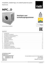 Ruck Ventilatoren MPC 500 D4 30 Installatie-, Bedienings- En Onderhoudsinstructies