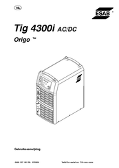 ESAB Origo Tig 4300i AC/DC Gebruiksaanwijzing