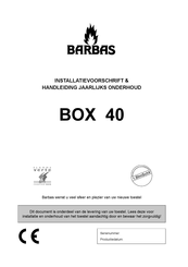 barbas BOX 40 Installatievoorschrift En Handleiding Jaarlijks Onderhoud