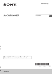 Sony XAV-V10BT Handleiding