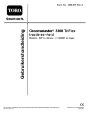 Toro Greensmaster TriFlex 3300 Gebruikershandleiding