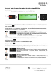 Honeywell Esser ES Line Verkorte Gebruiksaanwijzing