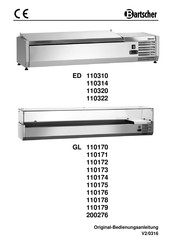 Bartscher 110175 Bedieningshandleiding