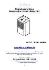 Klima1stKlaaS PD10 821RB Gebruiksaanwijzing