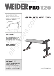 Weider Pro 120 Gebruiksaanwijzing